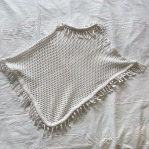White Fringe Poncho